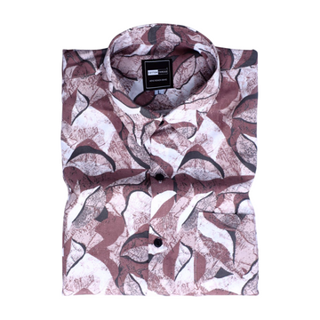 Men's Premium Cotton Full Sleeve Violet Leafy Printed By Cotton Thread  (PRT-037)