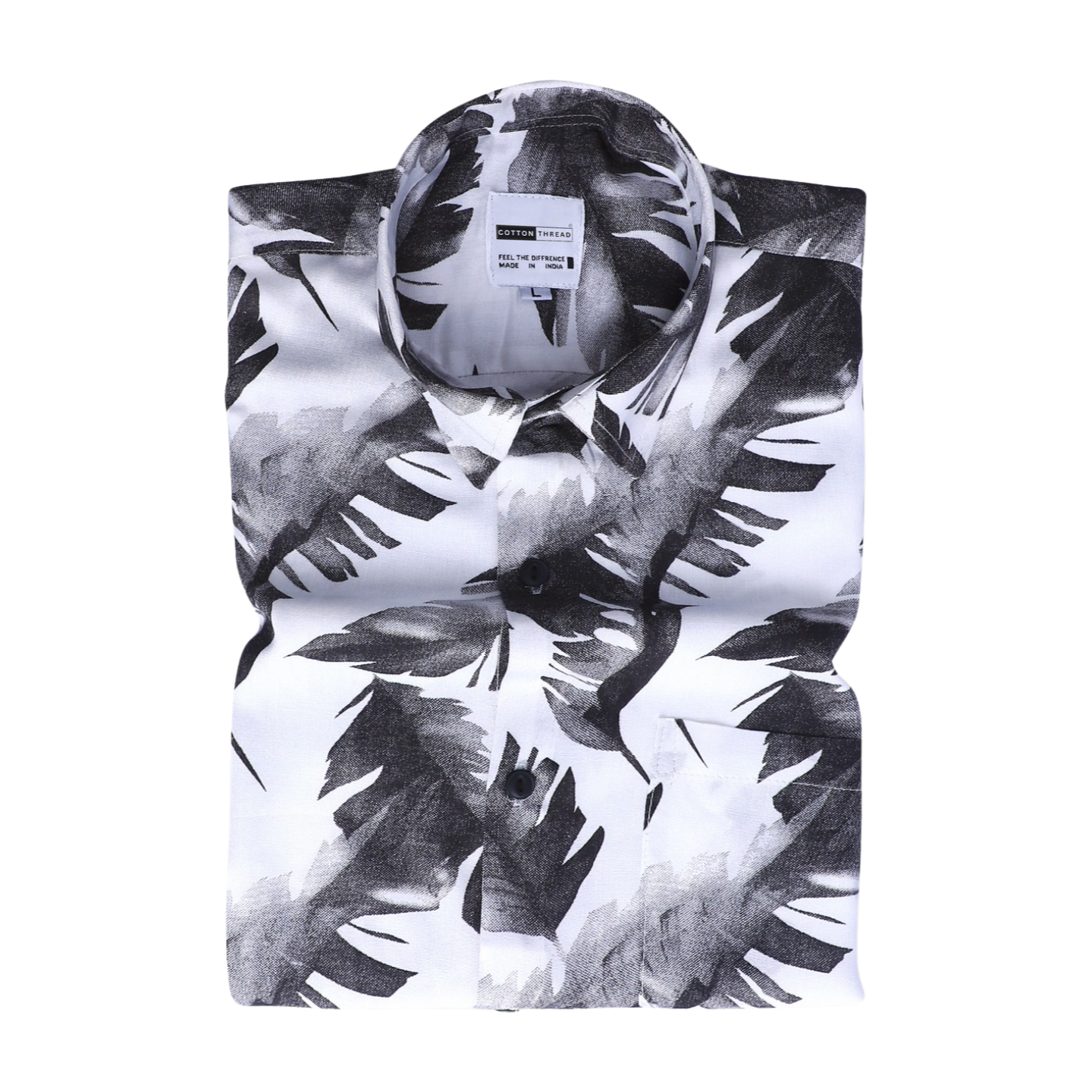 Men's Premium Cotton Full Sleeve Black Animal Printed Shirt By Cotton Thread (PRT-054)