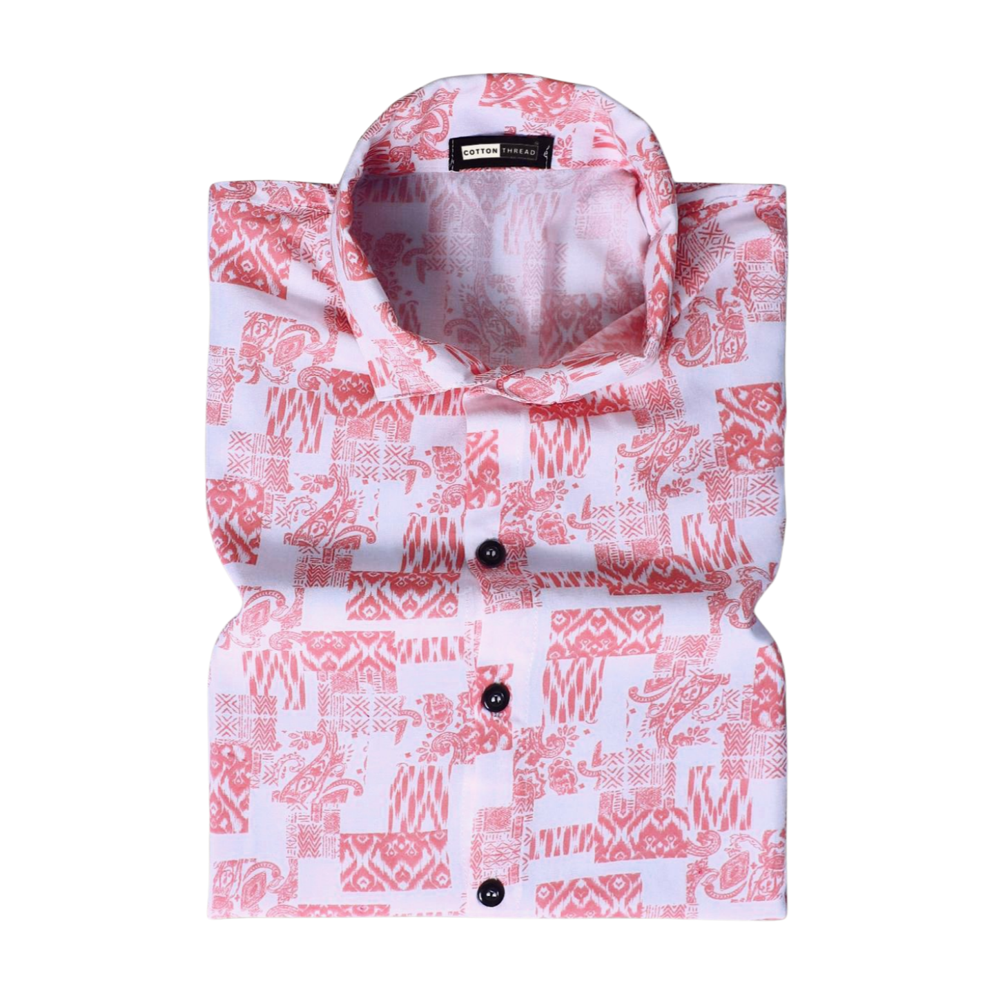 Men's Premium Cotton Full Sleeve Blush Pink Floral Printed Shirt By Cotton Thread (PRT-068)